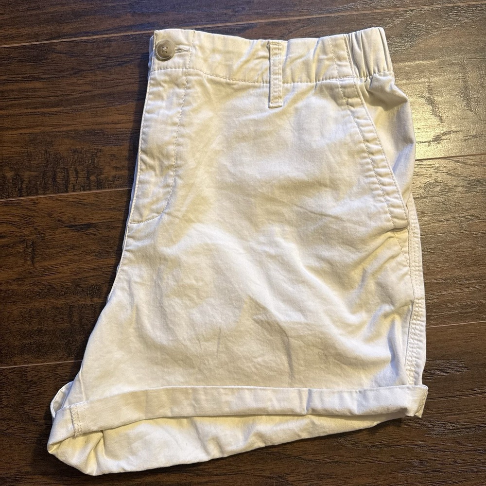 Old Navy Everyday Chino Shorts Womens L White High Rise Casual Summer Beach Boho - Picture 8 of 8
